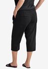 Rib Elastic Waist Linen Capri, , on-hover image number null