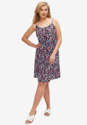 Knit Tank dress, NAVY RED DITSY FLORAL, hi-res image number null