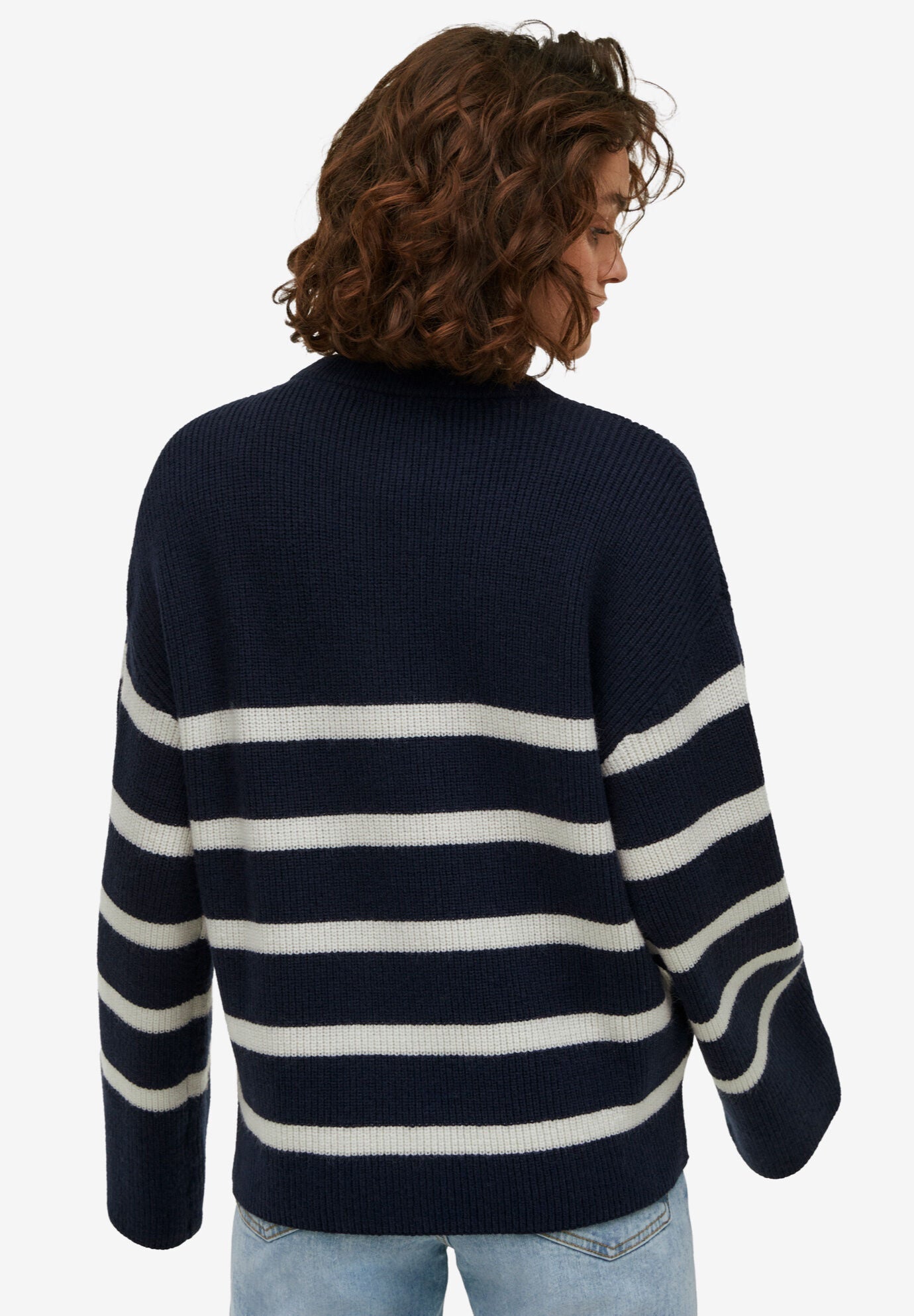 Striped Wide Sleeve Pullover, , on-hover image number 1