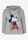 Disney Women's Hooded Sweatshirt Heather Grey Mickey Wink, , alternate image number null