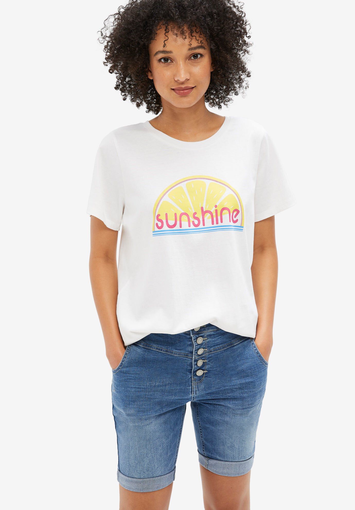 Sunshine Graphic Tee, WHITE, hi-res image number 0