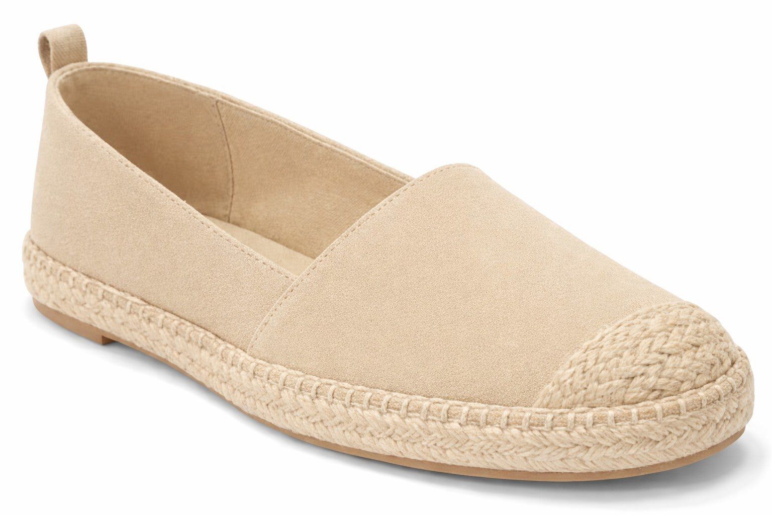 Faux Suede Slip-On Espadrille Flats, OATMEAL, hi-res image number 0