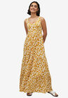 Tiered Maxi Dress, HONEY MUSTARD WHITE PRINT, hi-res image number null