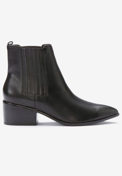 Leather Chelsea Bootie, BLACK, hi-res image number null