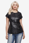 Back Zip Leather Top, BLACK, hi-res image number null