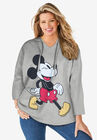 Disney Women's Hooded Sweatshirt Heather Grey Mickey Wink, HEATHER GREY MICKEY WINK, hi-res image number null