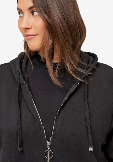 Zip-Front Hoodie With Zip Pockets, , alternate image number null