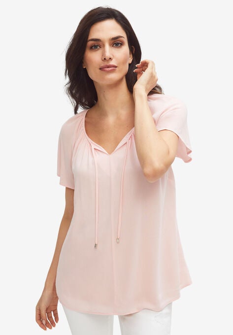 Flutter Sleeve Blouse, MISTY ROSE, hi-res image number null