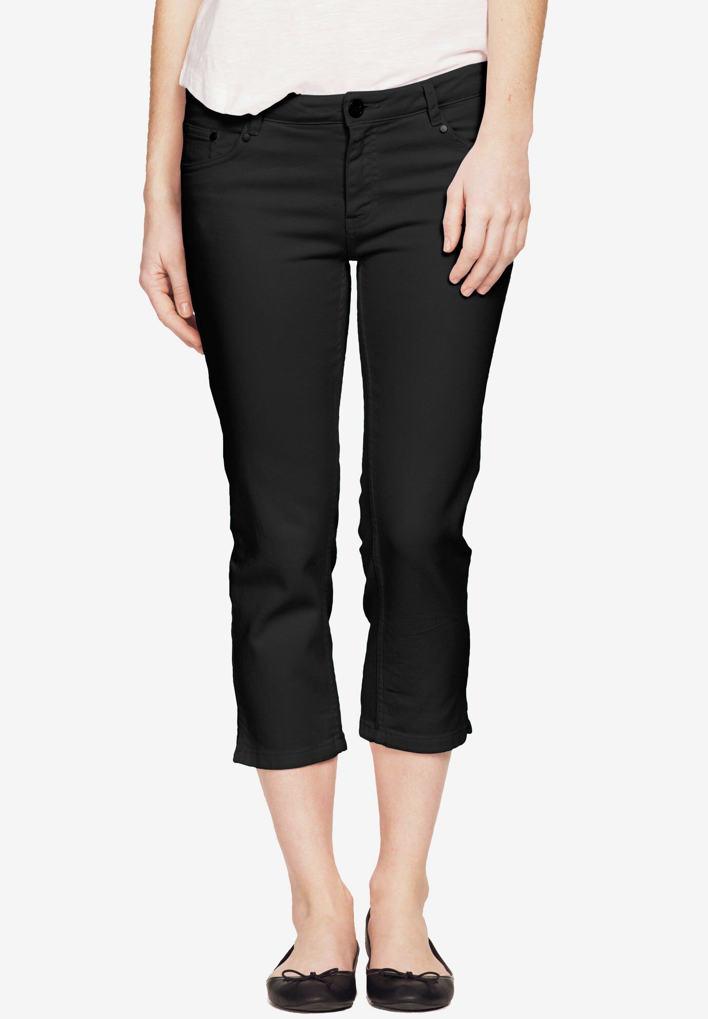 Stretch Slim Capris, BLACK, hi-res image number 0