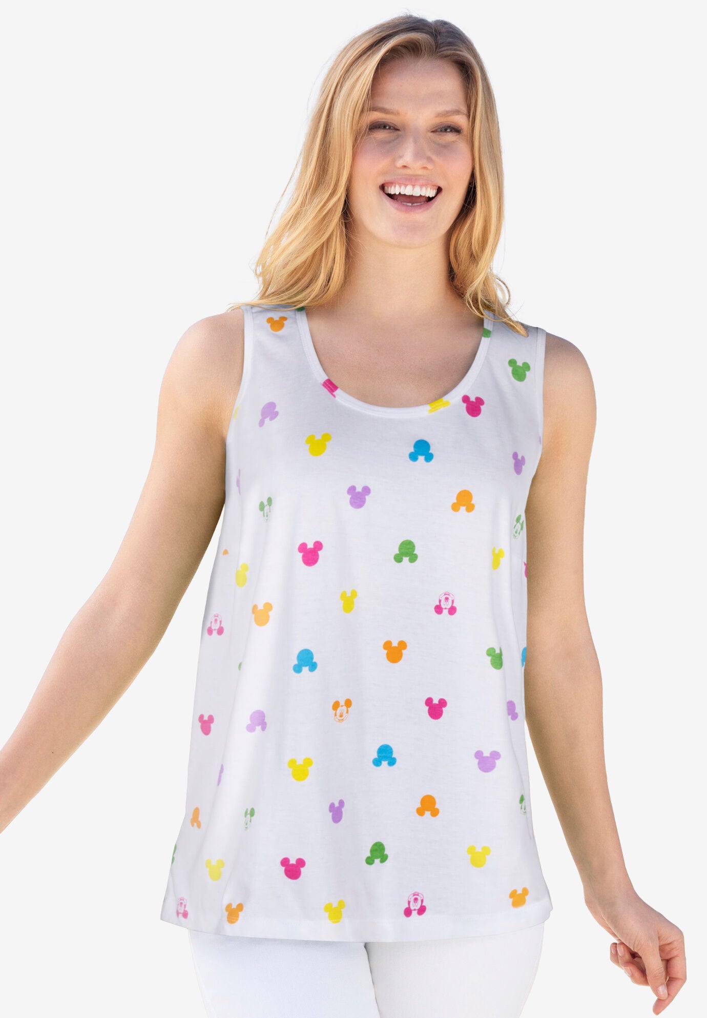Sleeveless Mickey Heads Tank, WHITE MULTI MICKEY, hi-res image number 0