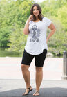 Button-Front Denim Shorts, , alternate image number null