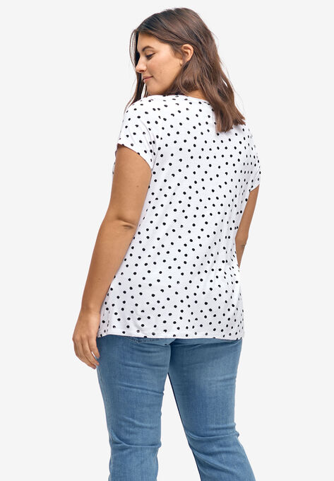 Printed cap sleeve tee, , on-hover image number null