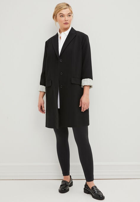 Long Boyfriend Blazer, BLACK, hi-res image number null