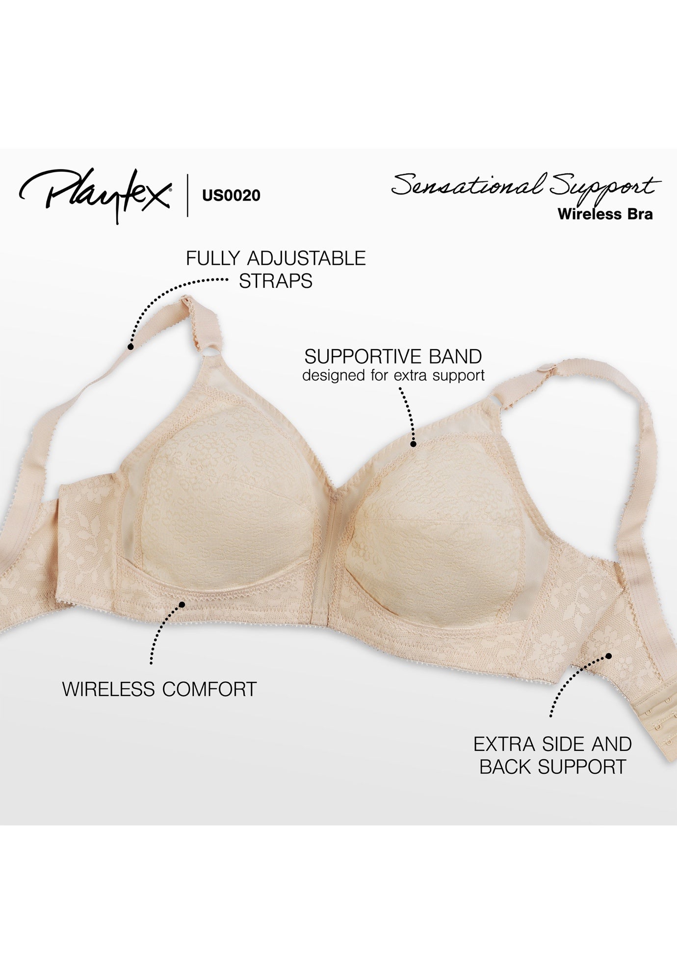 18 Hour Sensational Support Wireless Bra 20/27 image number 3