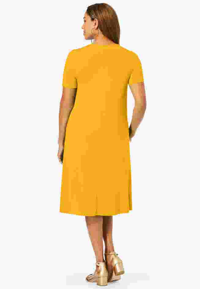 Stretch Knit A-Line Dress image number 1