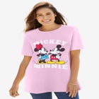 Disney Short Sleeve Crew Tee Pink Mickey Minnie image number null