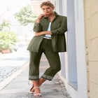 Stretch Poplin Classic Cropped Straight Leg Pant image number null