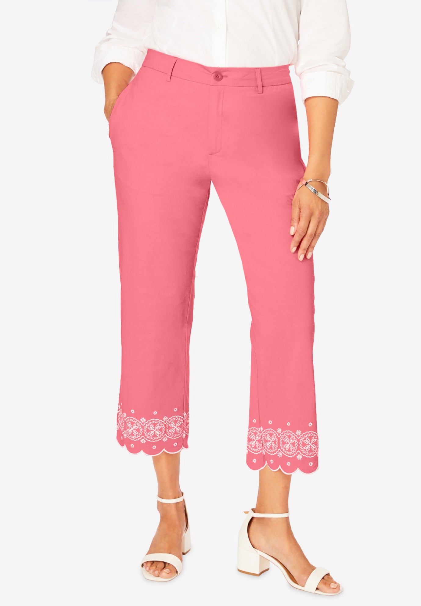 Stretch Poplin Classic Cropped Straight Leg Pant image number 0