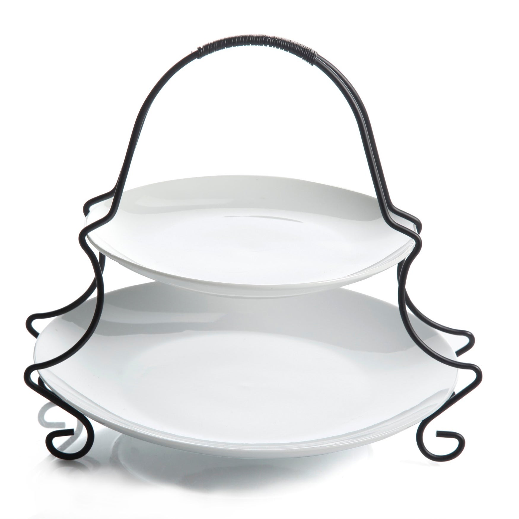 2-Tier Serving Set with Wire Stand image number 0