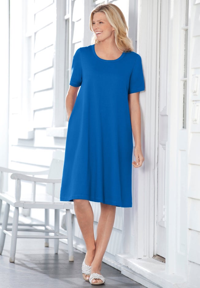 Perfect Short-Sleeve Crewneck Tee Dress image number 3