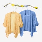 Open Front Pointelle Cardigan Sweater image number null