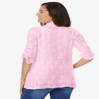 Open Front Pointelle Cardigan Sweater image number null