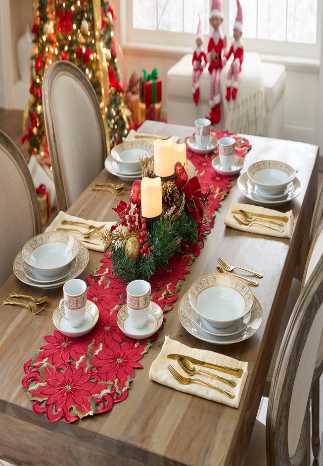 Embroidered Cutout Table Runner image number 3