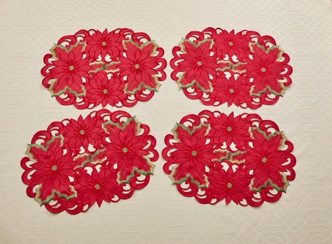 Set of 4 Embroidered Cut-Out Placemats image number 0