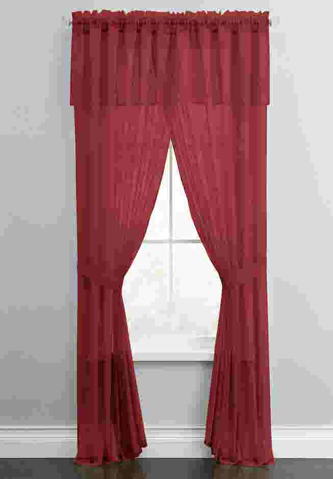 BH Studio Sheer Voile 5-Pc. One-Rod Curtain Set image number 0