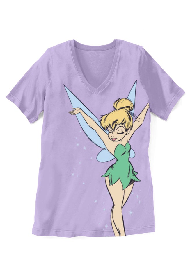 Lavender Tinkerbell V-Neck Tee image number 1