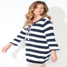 Liz&Me&reg; Corded Lace-Up Pullover image number 2