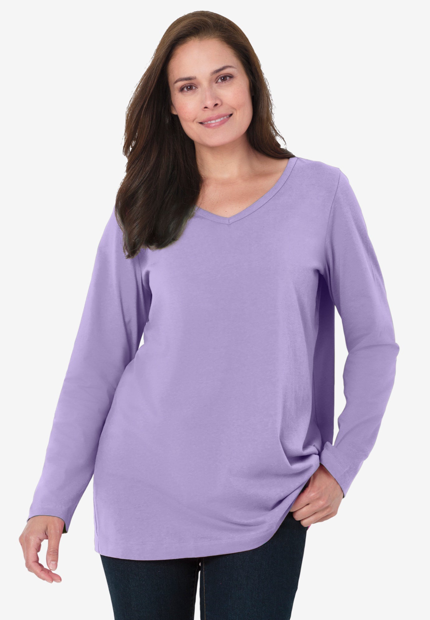 Perfect Long-Sleeve V-Neck Tee image number 4