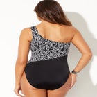 One Shoulder Mesh One Piece Swimsuit image number null