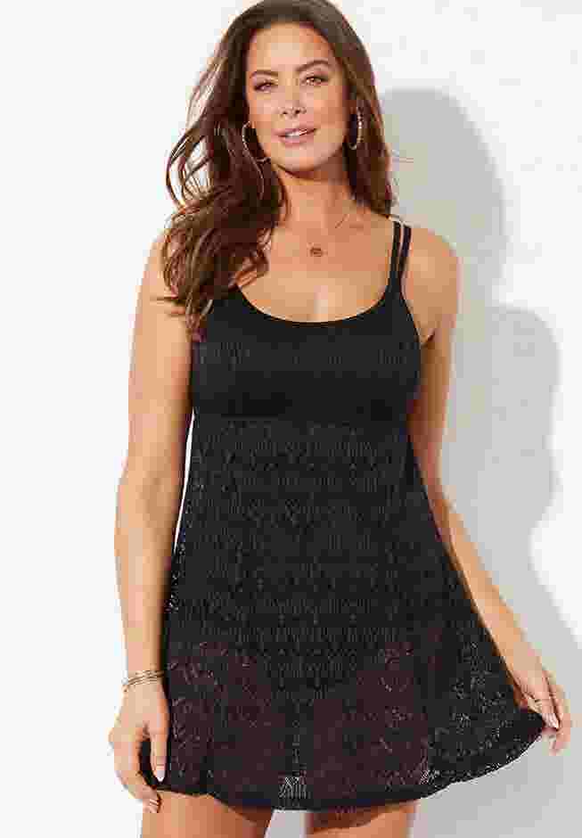 Crochet Lingerie Strap Swimdress image number 2