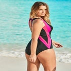 Colorblock One-Piece Swimsuit with Shelf Bra image number 2