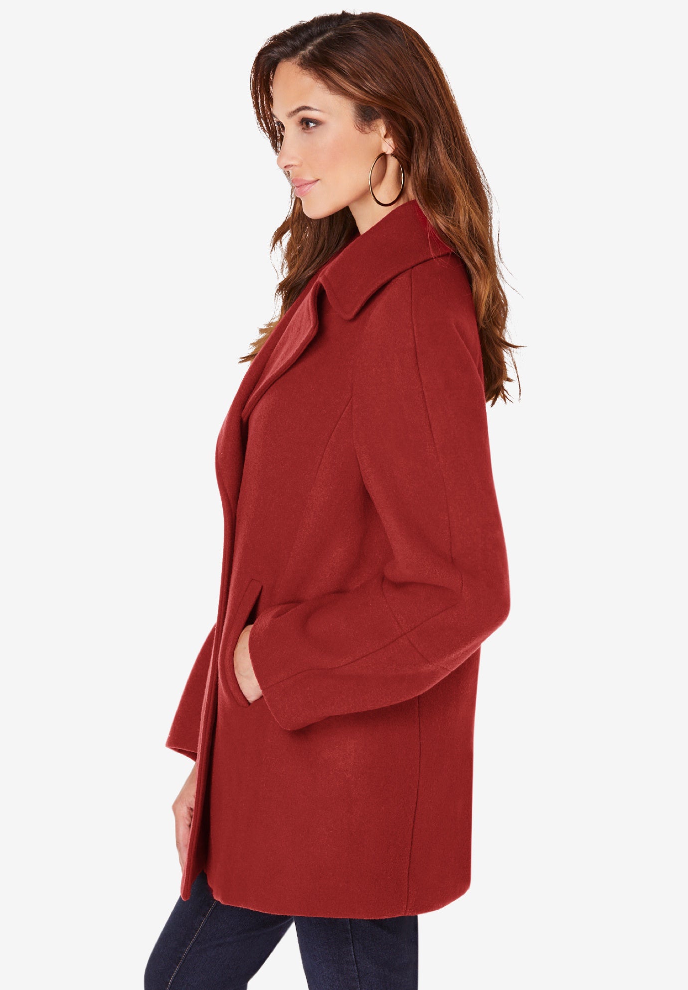 Plus Size Wool Blend A-Line Peacoat image number 1