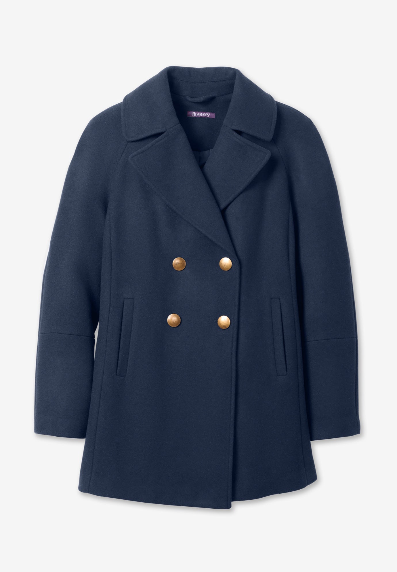 Plus Size Wool Blend A-Line Peacoat image number 2