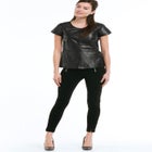 Back Zip Leather Top image number null