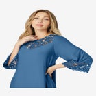 Plus Size Lace Cutout Fit and Flare Dress image number null