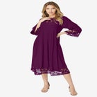 Plus Size Lace Cutout Fit and Flare Dress image number null