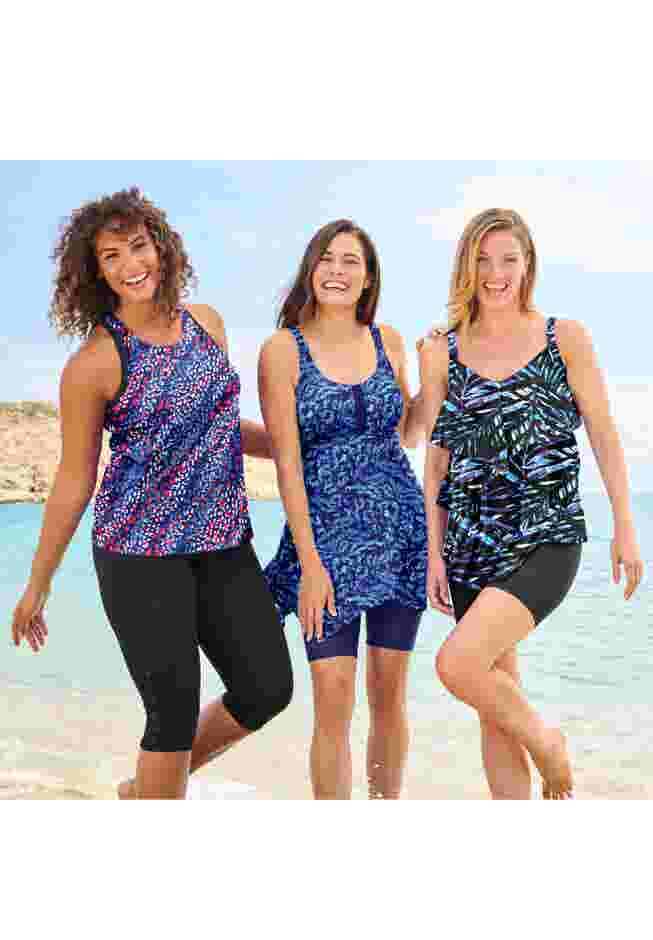 Longer-Length Racerback Tankini Top image number 3