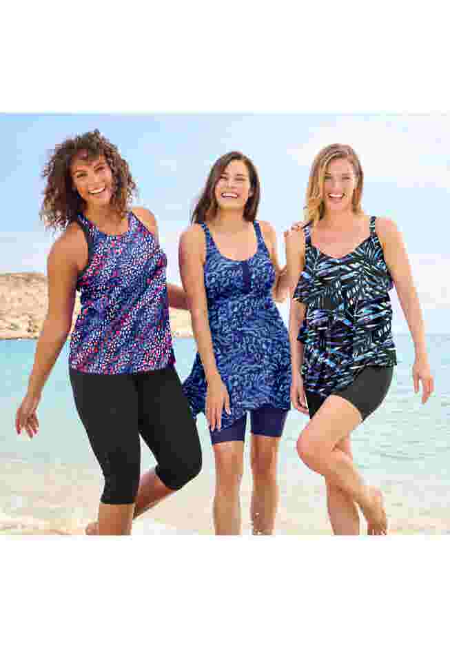 Longer-Length Racerback Tankini Top image number 5