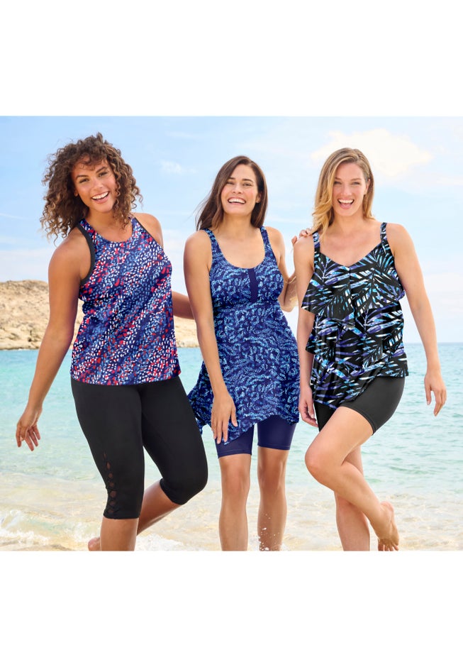 Longer-Length Racerback Tankini Top image number 8