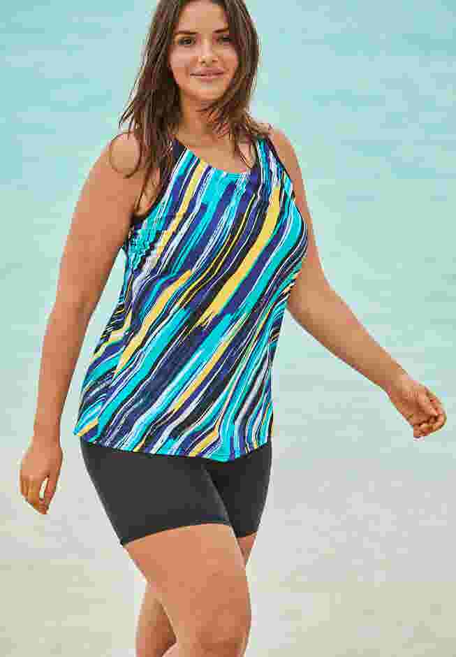Longer-Length Racerback Tankini Top image number 0