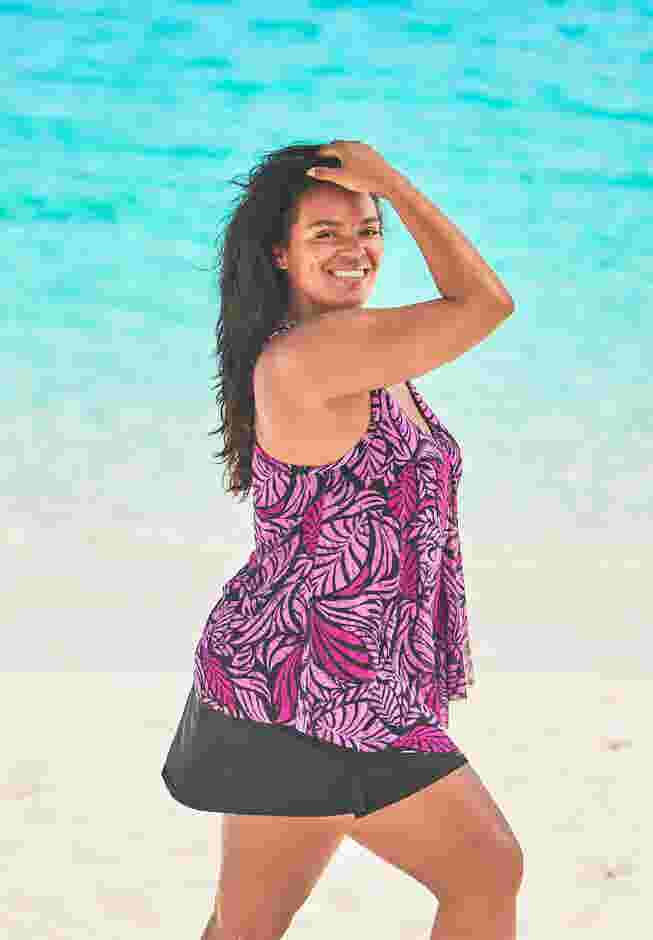 Longer-Length Mesh Tankini Top image number 4