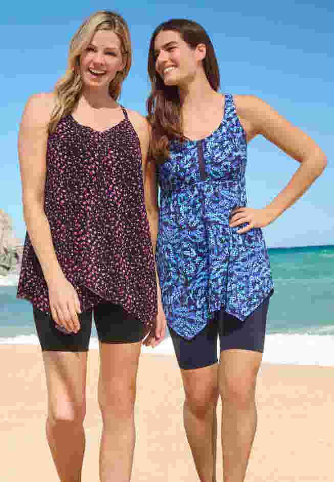 Longer-Length Mesh Tankini Top image number 5