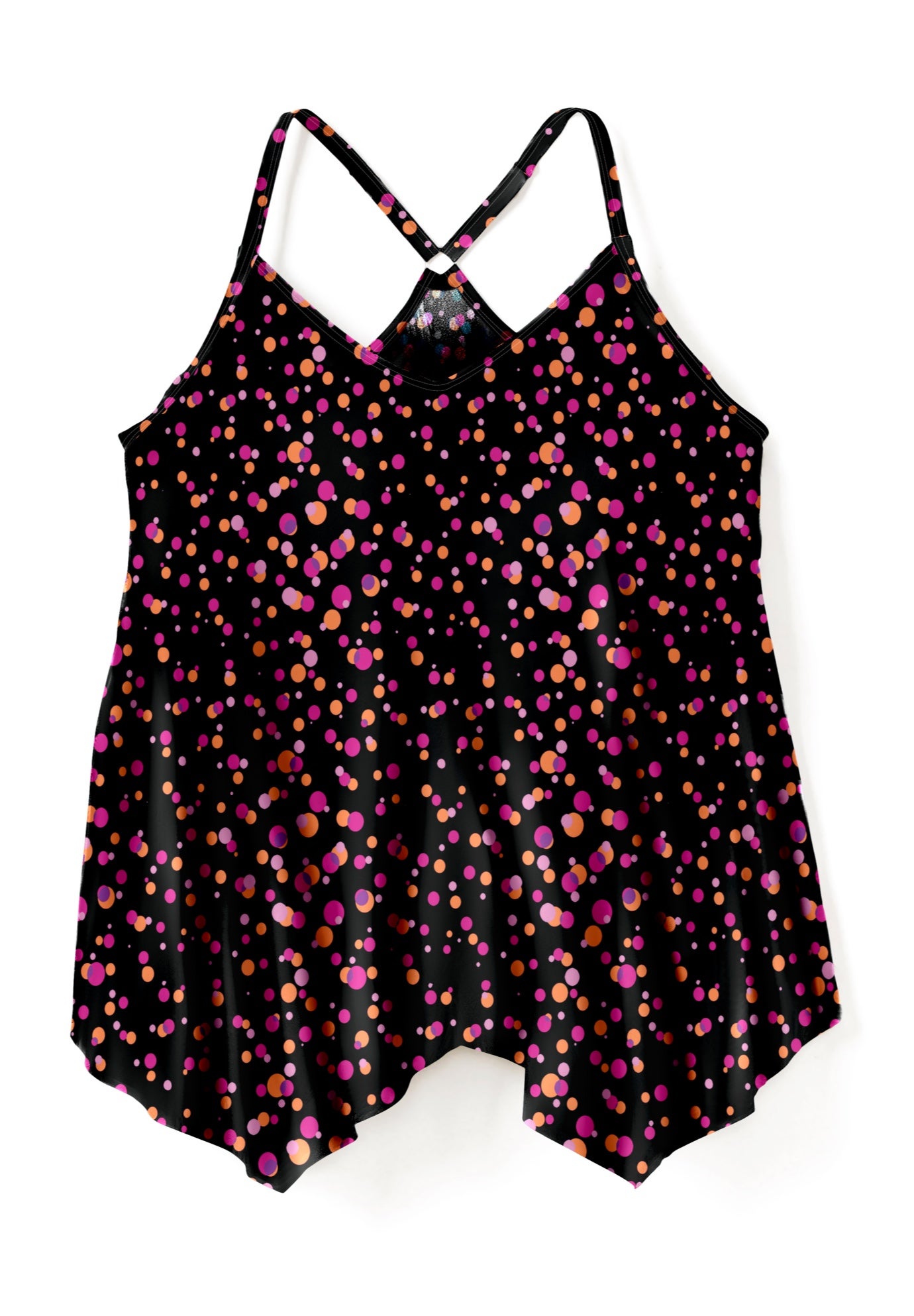 Longer-Length Mesh Tankini Top image number 2