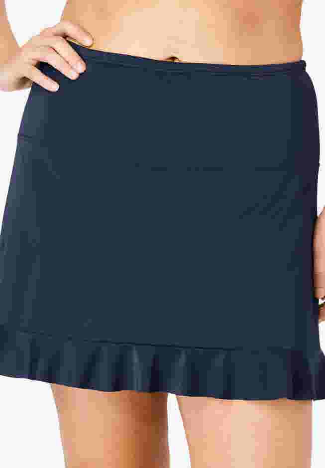 Ruffle-Trim Swim Skirt with Built-In Tummy Control Brief image number 0