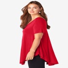 Plus Size Ultra Drape V-Neck Swing Tunic Top image number null