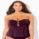 Underwire Shirred Ring Bandeau Tankini Top image number 4